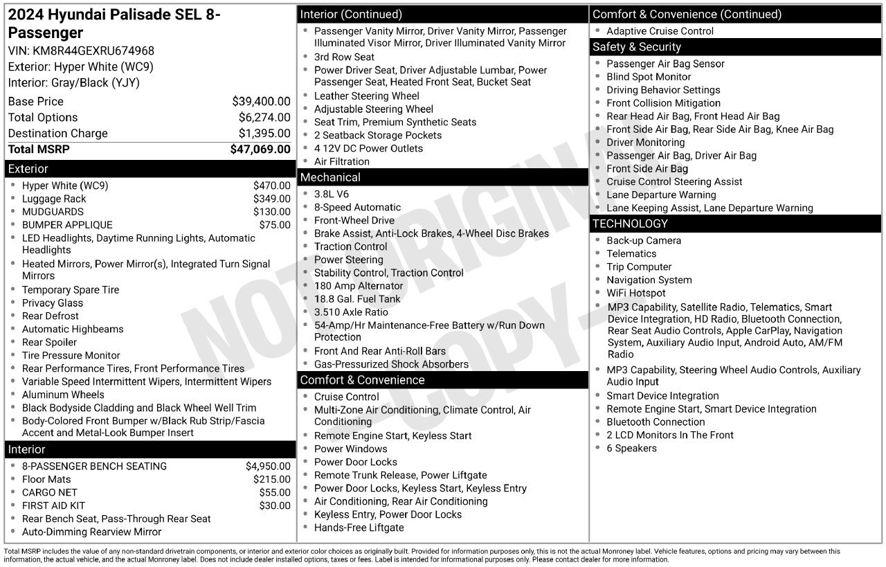 Used 2024 Hyundai Palisade SEL FWD image 5