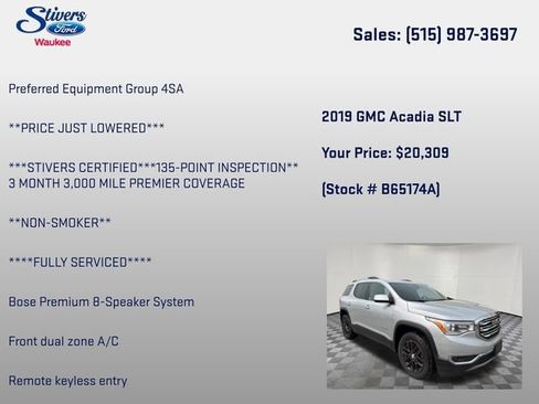 Used 2019 GMC Acadia SLT AWD/4WD image 8