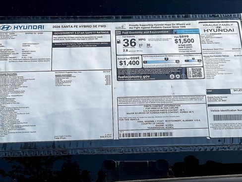 New 2026 Hyundai Santa Fe SE image 13