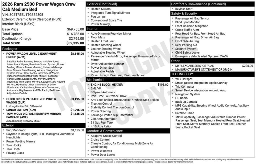 New 2026 RAM 2500 Power Wagon AWD/4WD image 33