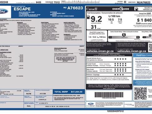 Used 2022 Ford Escape SEL w/ Technology Package AWD/4WD image 12