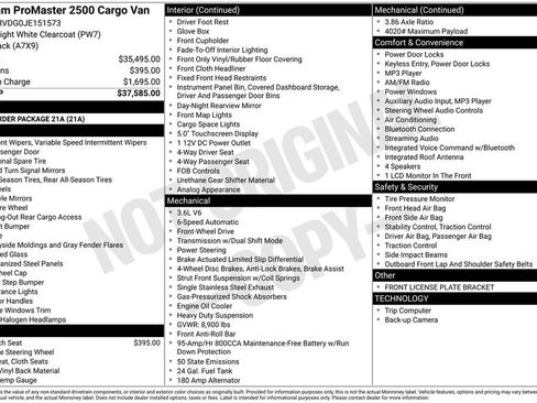 Used 2018 RAM ProMaster 2500 image 2