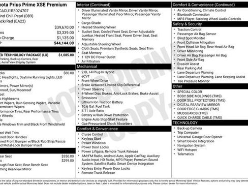 Used 2024 Toyota Prius Prime Premium w/ Advanced Technology Package FWD image 16
