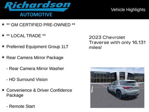 Certified 2023 Chevrolet Traverse LT image 12