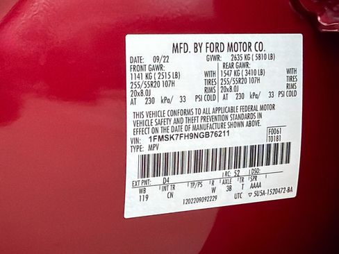 Used 2022 Ford Explorer Limited w/ Equipment Group 301A RWD image 40