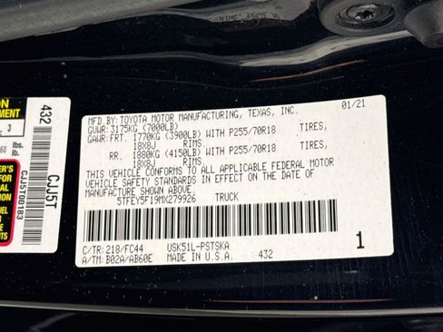 Certified 2021 Toyota Tundra SR5 RWD image 42