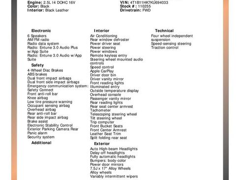 Used 2019 Toyota Camry SE w/ Carpet Mat Package image 31