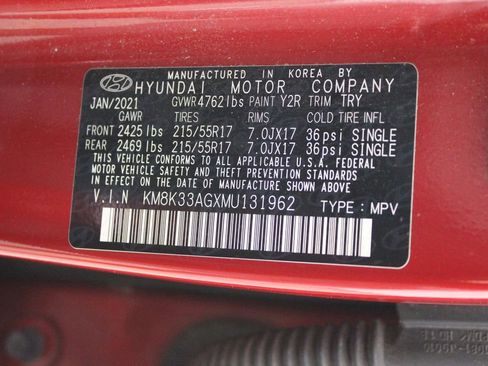 Used 2021 Hyundai Kona Limited w/ Cargo Package FWD image 37