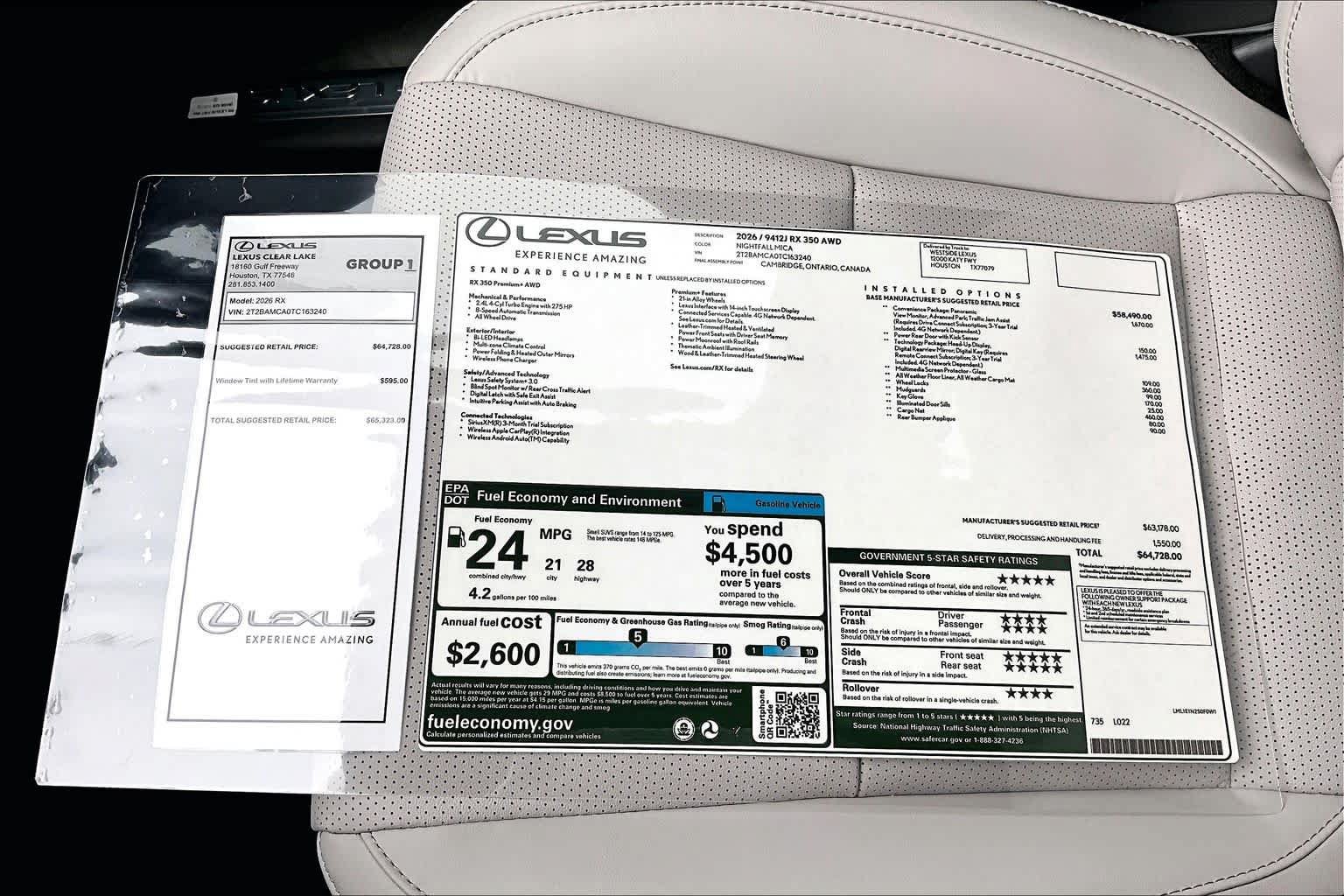 New 2026 Lexus RX 350 Premium Plus w/ Convenience Package AWD/4WD image 21