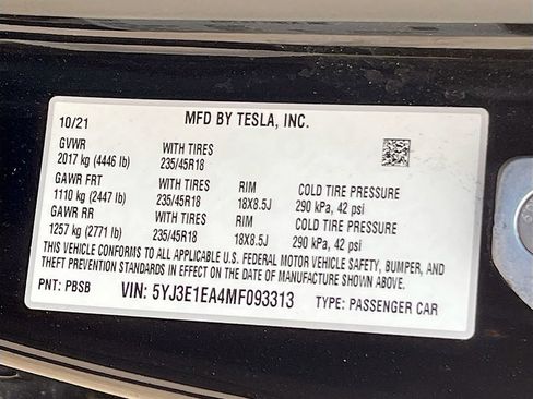 Used 2021 Tesla Model 3 Standard Range Plus RWD image 37