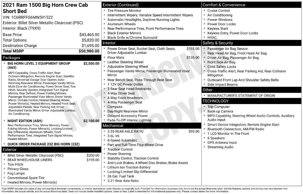 Used 2021 RAM 1500 Big Horn AWD/4WD image 39