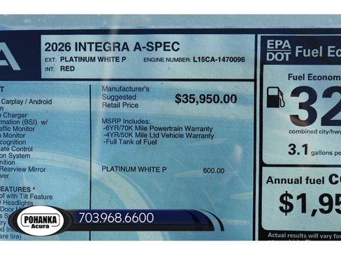 New 2026 Acura Integra A-Spec image 33