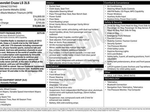 Used 2012 Chevrolet Cruze LS w/ Connectivity Package FWD image 5
