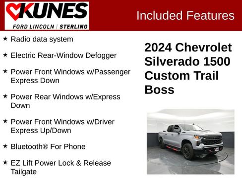 Used 2024 Chevrolet Silverado 1500 Custom Trail Boss w/ LPO, Dark Essentials Package AWD/4WD image 3
