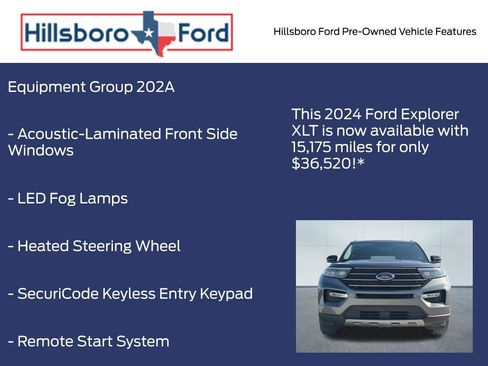 Used 2024 Ford Explorer XLT w/ Equipment Group 202A AWD/4WD image 3