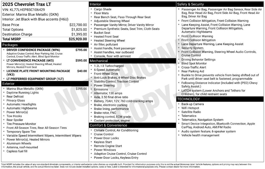 Used 2025 Chevrolet Trax LT w/ Driver Confidence Package FWD image 22
