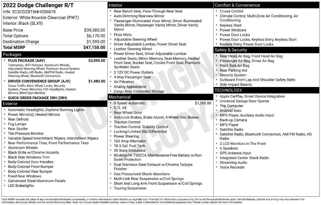 Used 2022 Dodge Challenger R/T w/ Plus Package RWD image 3