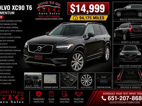 Used 2016 Volvo XC90 T6 Momentum w/ Vision Package AWD/4WD image 1