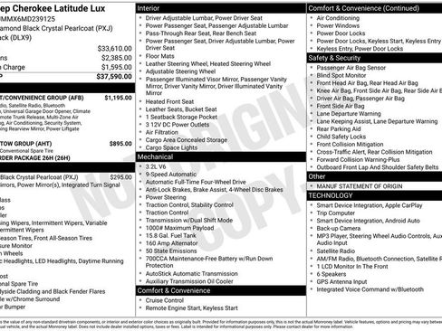 Used 2021 Jeep Cherokee Latitude Lux w/ Comfort/Convenience Group AWD/4WD image 2