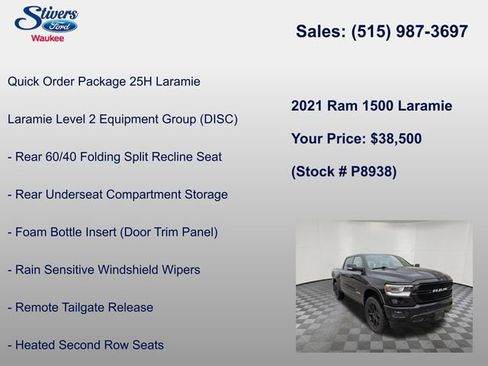Used 2021 RAM 1500 Laramie w/ Sport Appearance Package image 7