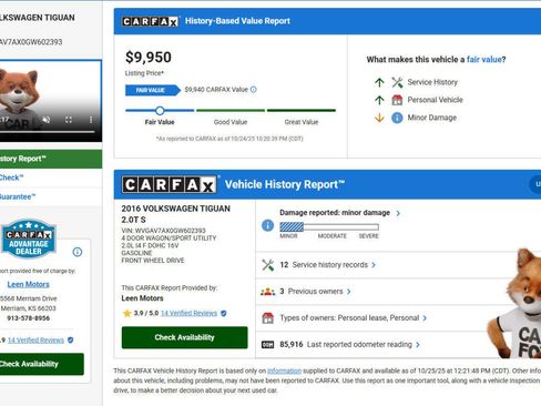 Used 2016 Volkswagen Tiguan S image 2