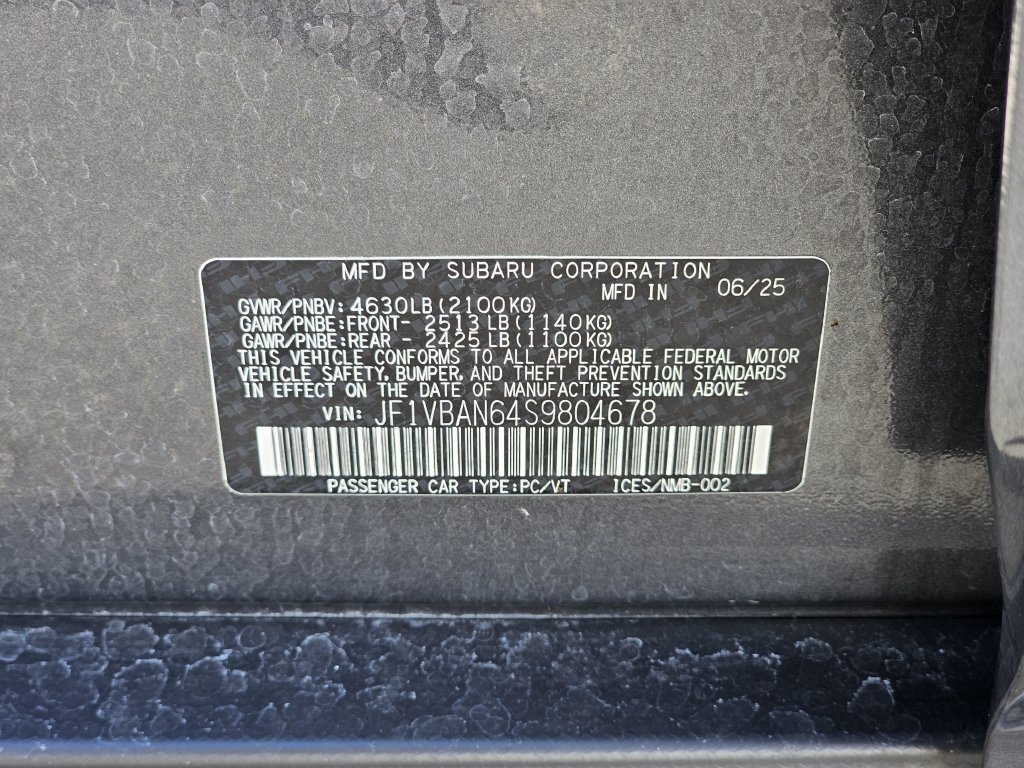 Certified 2025 Subaru WRX Limited w/ Popular Package #1A AWD/4WD image 32