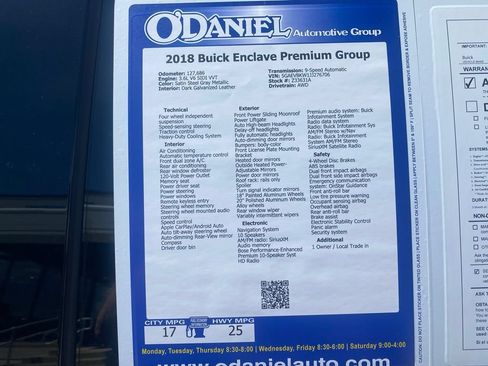 Used 2018 Buick Enclave Premium w/ Experience Buick Package AWD/4WD image 20