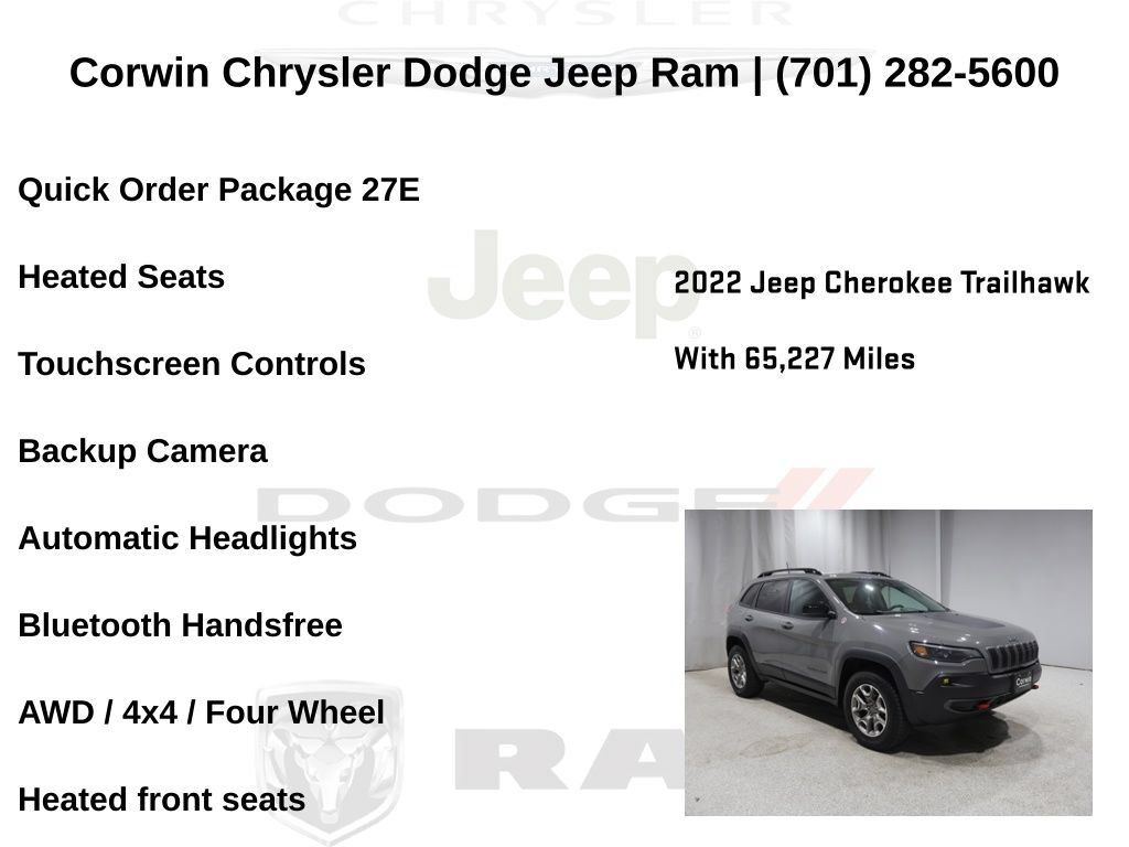 Used 2022 Jeep Cherokee Trailhawk AWD/4WD image 6