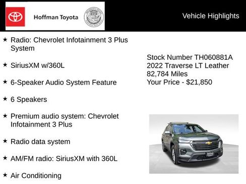 Used 2022 Chevrolet Traverse LT w/ LPO, Cargo Package AWD/4WD image 15