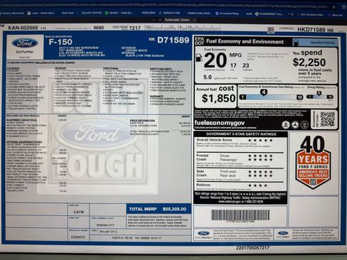 Used 2017 Ford F150 Lariat w/ Equipment Group 501A Mid image 6