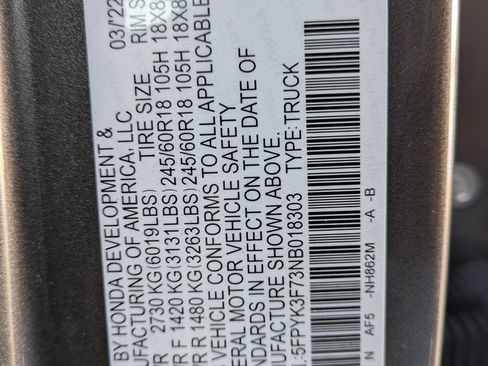 Certified 2022 Honda Ridgeline RTL-E image 34