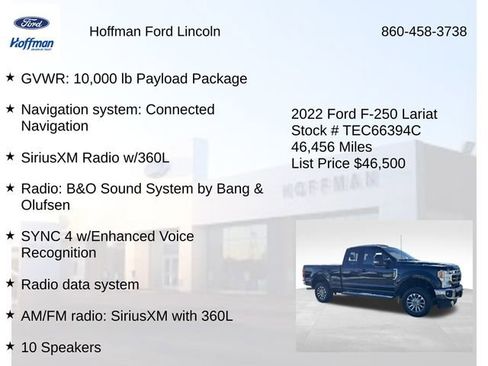 Certified 2022 Ford F250 Lariat w/ Snow Plow Prep Package image 6
