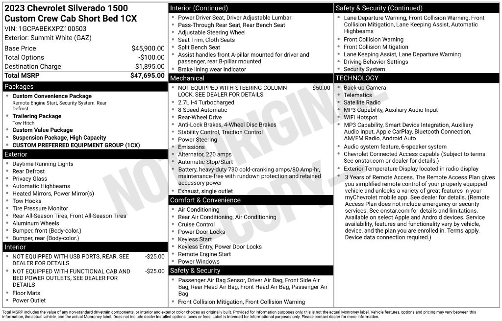 Used 2023 Chevrolet Silverado 1500 Custom RWD image 6