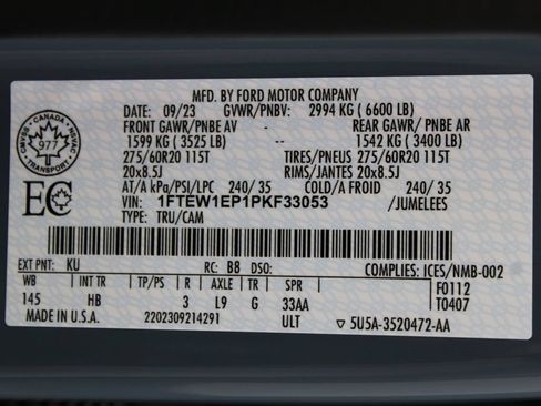 Used 2023 Ford F150 Lariat w/ Equipment Group 502A High AWD/4WD image 85