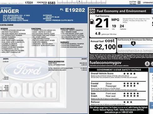 Used 2023 Ford Ranger XLT w/ Equipment Group 302A High image 30