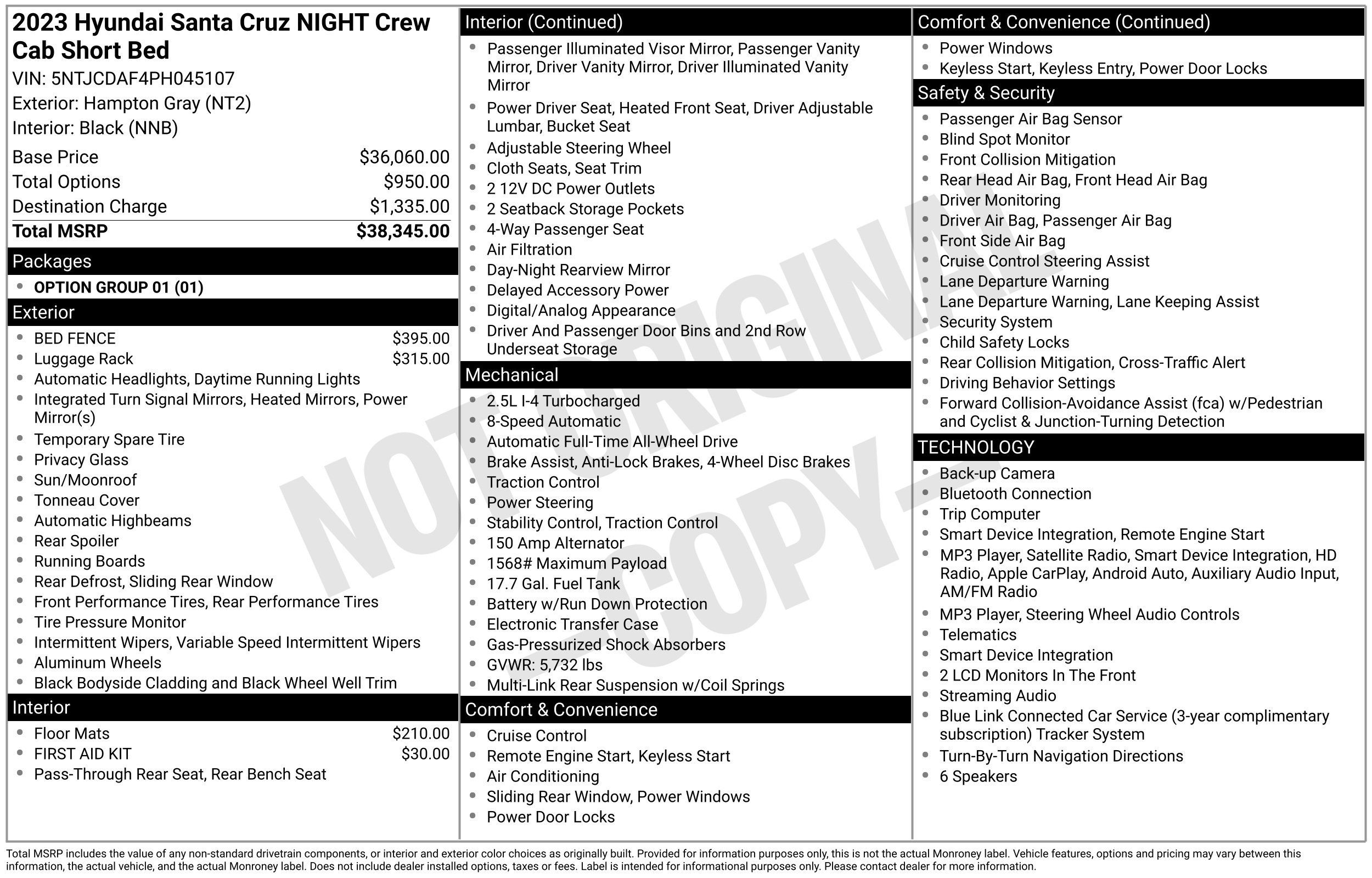 Used 2023 Hyundai Santa Cruz Night AWD/4WD image 2
