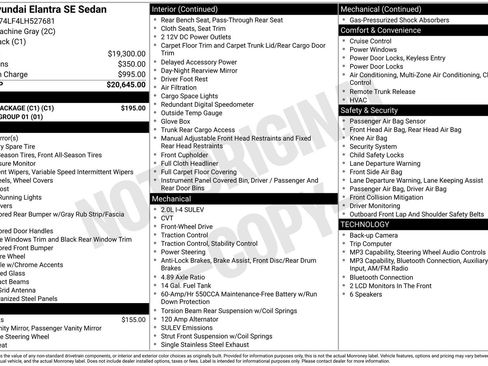 Used 2020 Hyundai Elantra SE w/ Cargo Package (C1) FWD image 4