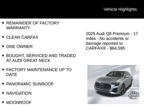 Used 2025 Audi Q8 Premium w/ Convenience Package AWD/4WD image 10