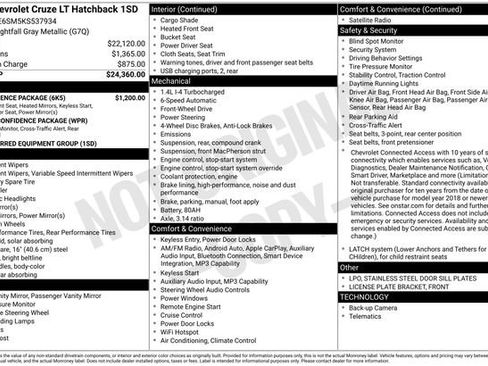 Used 2019 Chevrolet Cruze LT w/ Convenience Package FWD image 8