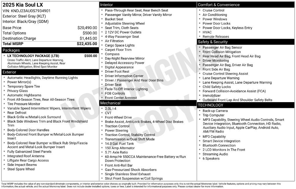 Used 2025 Kia Soul LX w/ LX Technology Package FWD image 34