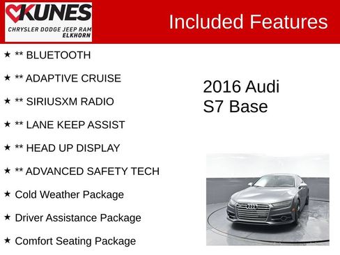 Used 2016 Audi S7 w/ Driver Assistance Package AWD/4WD image 4