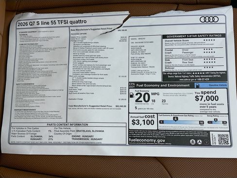 New 2026 Audi Q7 3.0T Prestige AWD/4WD image 48
