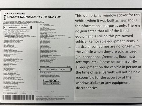 Used 2020 Dodge Grand Caravan SXT w/ Driver Convenience Group FWD image 2