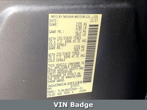 Used 2018 Nissan Murano Platinum w/ Cargo Package image 35