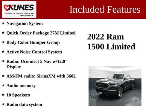 Used 2022 RAM 1500 Limited w/ Body-Colour Bumper Group AWD/4WD image 3