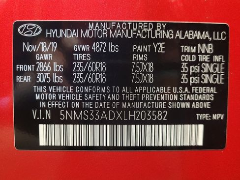 Used 2020 Hyundai Santa Fe SEL w/ Convenience + Premium Package FWD image 33