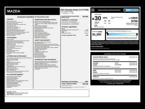 Used 2021 MAZDA MAZDA3 s image 18