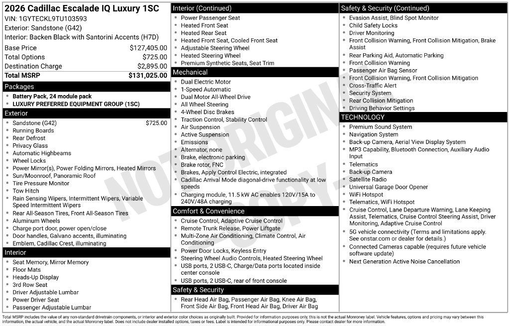 Certified 2026 Cadillac Escalade IQ Luxury 1 AWD/4WD image 43