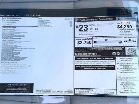 New 2025 Land Rover Range Rover Velar S image 14