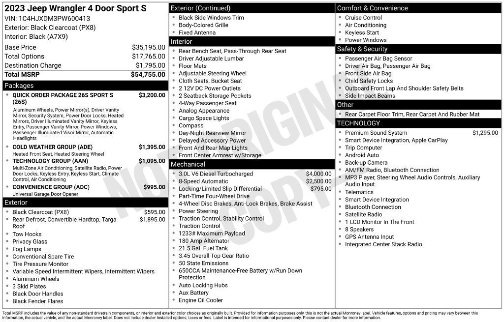 Used 2023 Jeep Wrangler Unlimited Sport AWD/4WD image 3